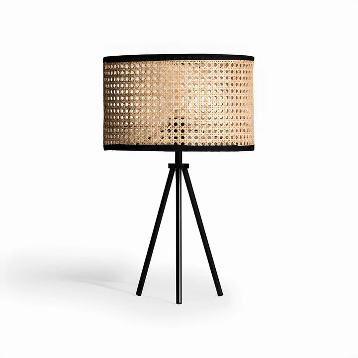 Rattan & Bamboo Table Lamp for Bedroom | Handmade - Kaia