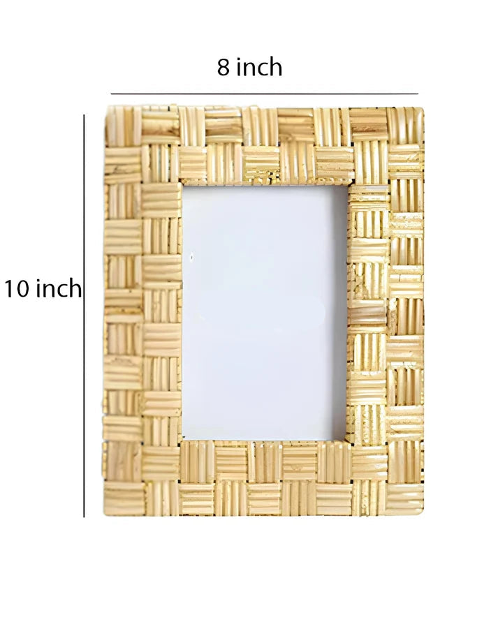 Rattan Photo Frame 4x6 Inch for Home - Bodine