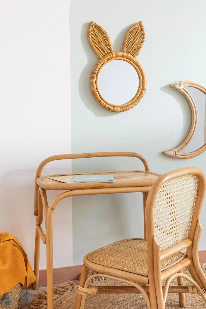 Rattan Wall Mirror for Living Room - Emeric