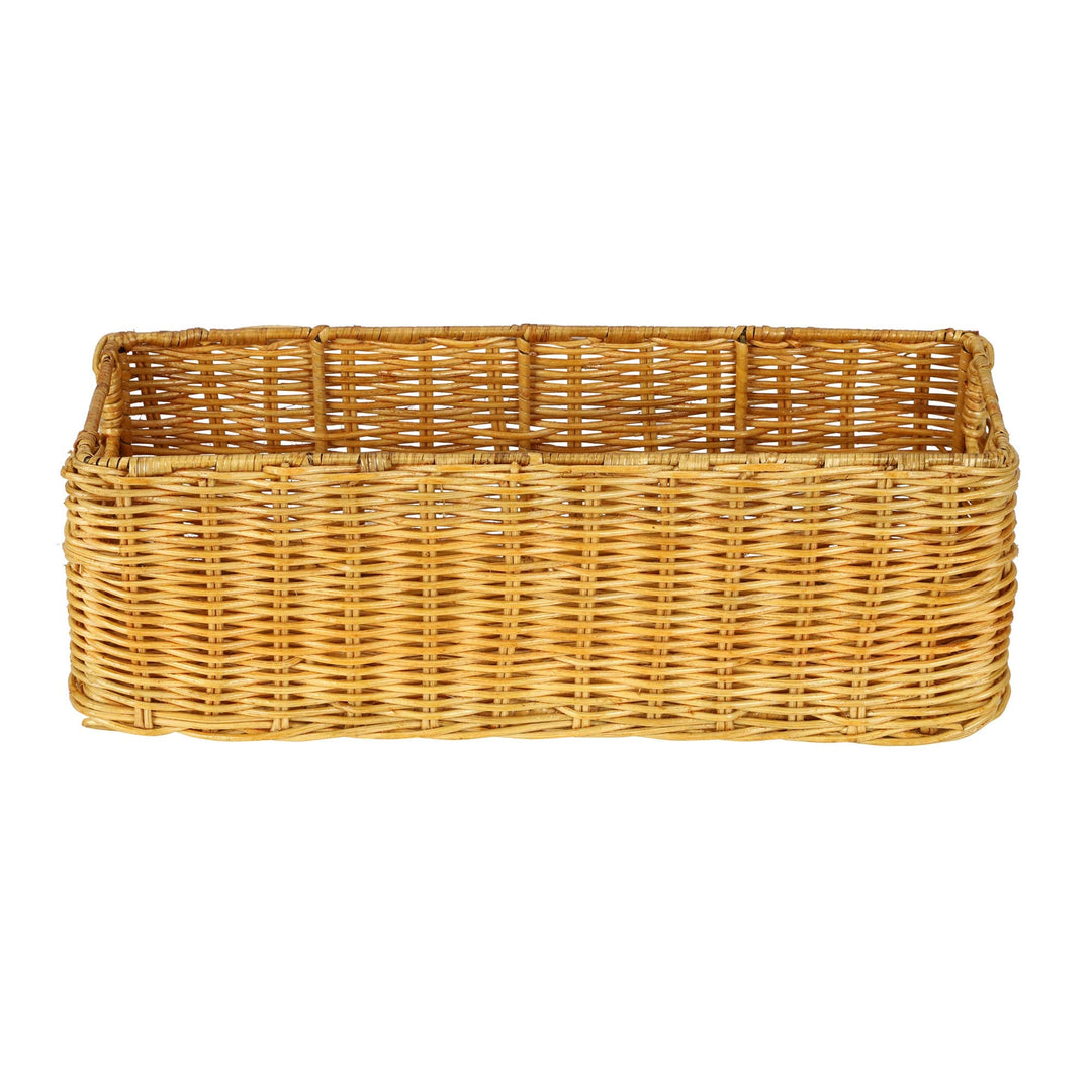 Rattan Storage Basket 14x4.5 Inch for Bathroom - Wilderson