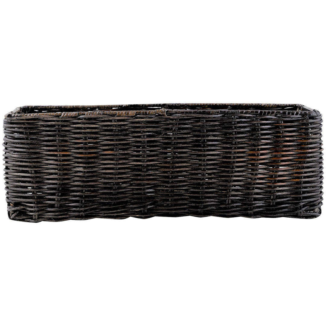 Wicker Vanity Tray for Bathroom Antique Black- Ulwinton