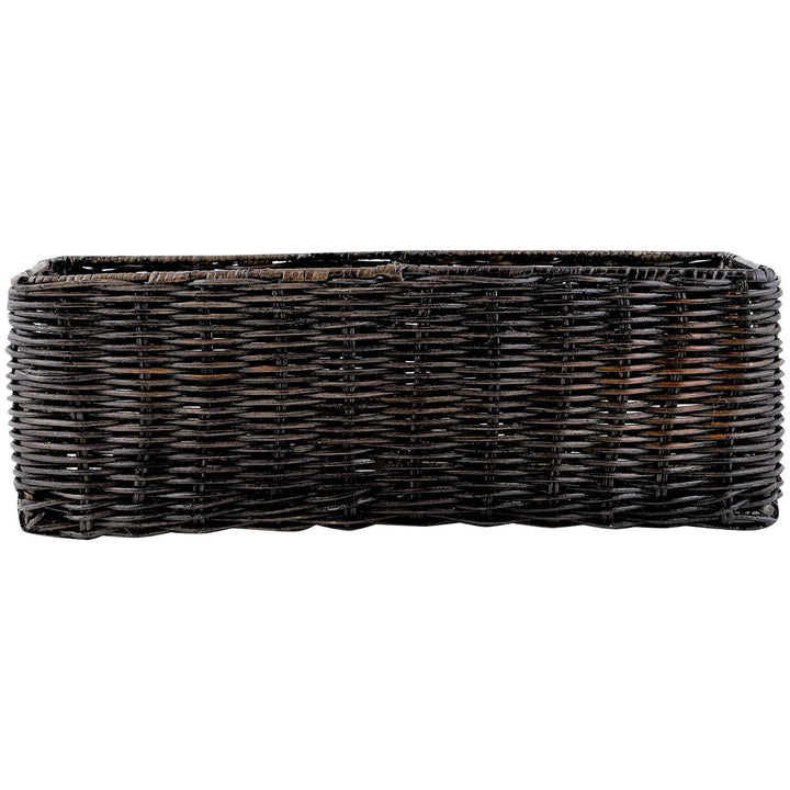 Wicker Vanity Tray for Bathroom Antique Black- Ulwinton