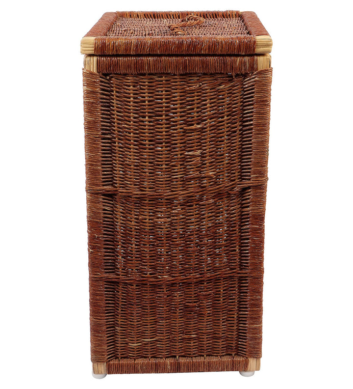 Wicker Laundry Basket with Lid for Bathroom- Xylander