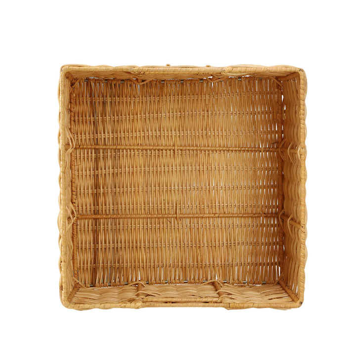 Luxury Rattan Handicrafts  Handcrafted Wicker Storage Container Basket with Handles for Toiletry Cosmetic, Towels, Toys, Bathroom, Bedroom, Wardro