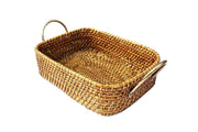 Luxury Rattan Handicrafts  Wicker Basket Cloth Storage Basket Bin Organizer for Toiletry Cosmetic Towels Toys Bathroom Organizer bamboo basket(Nat
