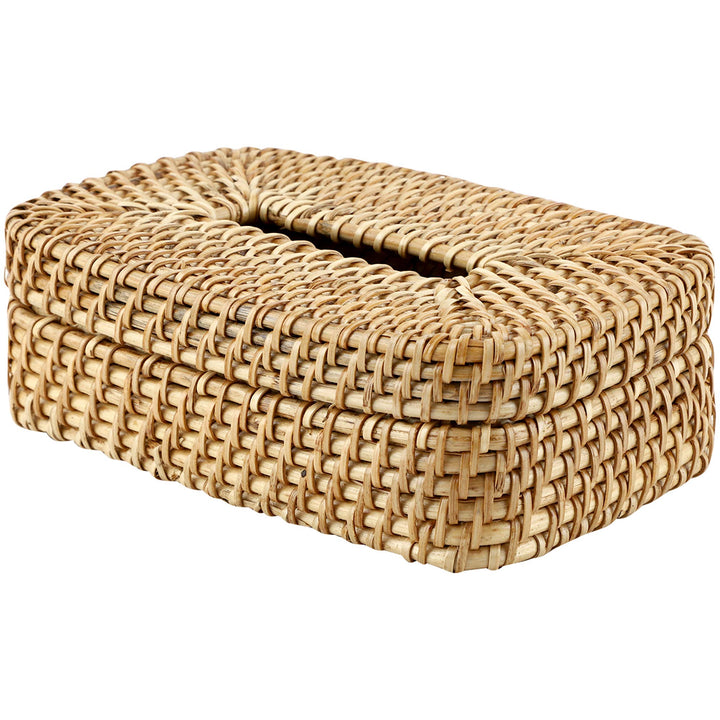 Rattan Tissue Box Holder for Bathroom | Cane Napkin Dispenser - Aricson