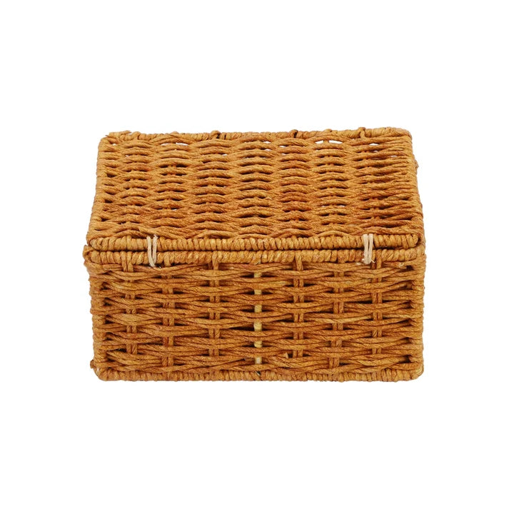 Seagrass Storage Basket with Lid 8.5x6x3.5 Inch for Home - Ira