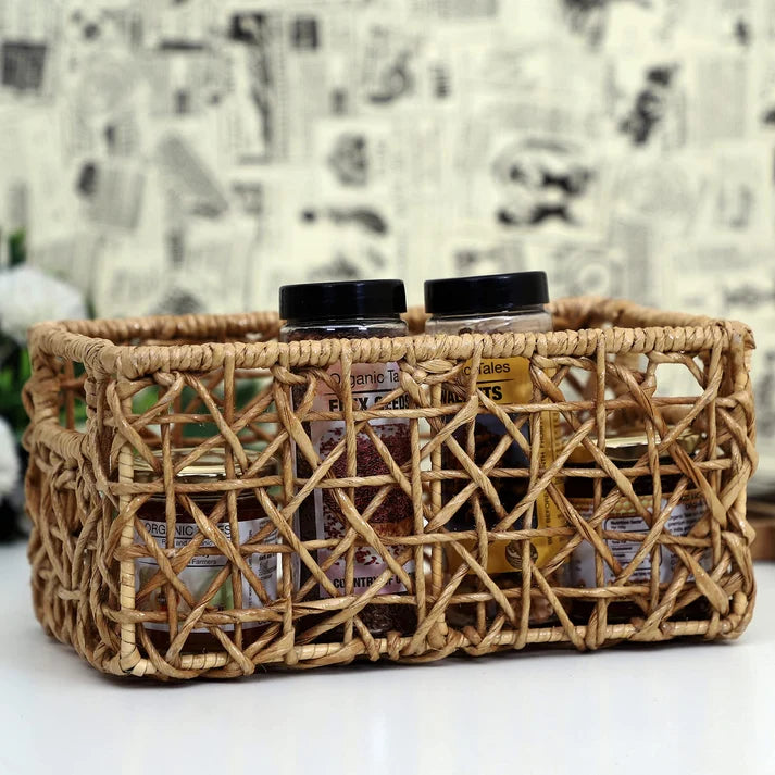 Rattan Storage Basket 11x7x5 Inch for Home - Rhydwen