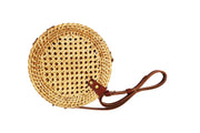 Rattan Sling Bag for Women | Handmade Crossbody Bag with Leather Strap - Zara