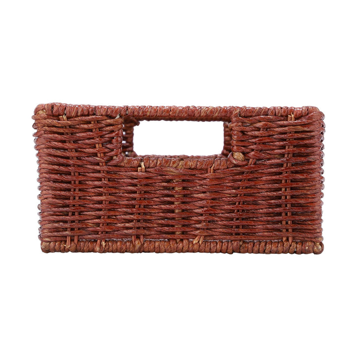 Rattan Storage Basket 16x9x4.5 Inch for Home - Xylander