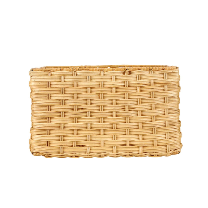 Luxury Rattan Handicrafts  Handcrafted Wicker Storage Container Basket with Handles for Toiletry Cosmetic, Towels, Toys, Bathroom, Bedroom, Wardro
