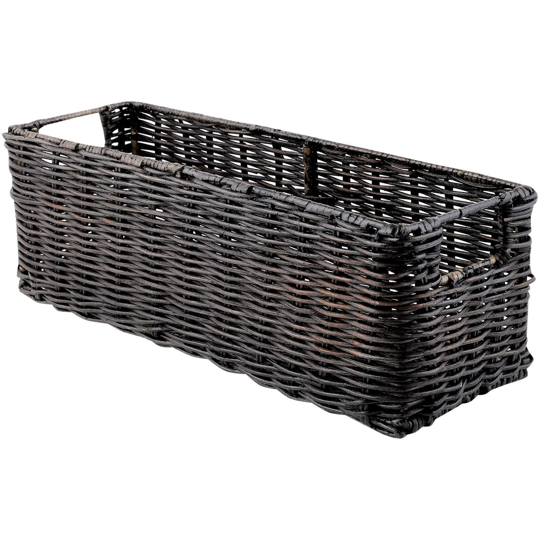 Wicker Vanity Tray for Bathroom Antique Black- Ulwinton