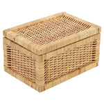 Luxury Rattan Handicrafts  Wicker Storage Basket With Lid for Bathroom Utilities (11