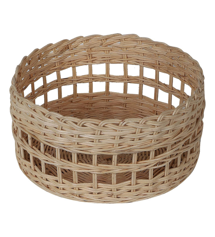 Luxury Rattan Handicrafts  Handmade Wicker Basket Bathroom Vanity Tray, Wicker Kitchen Counter top Storage Shelf Coffee Table Decorative Tray Cosm