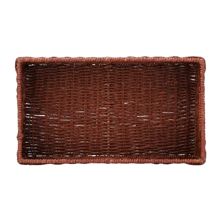 Rattan Storage Basket 16x9x4.5 Inch for Home - Xylander
