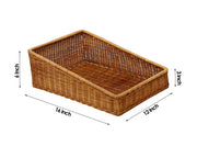 Luxury Rattan Handicrafts  Wicker Basket Organizer Basket suitable for Cloth, Storage Basket, Bin Organizer for Toiletry Towels Toys Bathroom Organizer Bread Basket Vegetable Basket (16