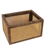 Luxury Rattan Handicrafts  Rattan cane webbing Storage basket | Wicker basket for storage organizer | Kauna Grass storage basket For Home | Kitchn Living Room - (Medium, Dark Brown) - Luxury Rattan Handicrafts 