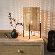 Rattan Table lamp for Living room | Bamboo Bedside table lamp | Cane Table lamp -Addie by Luxury Rattan Handicrafts 