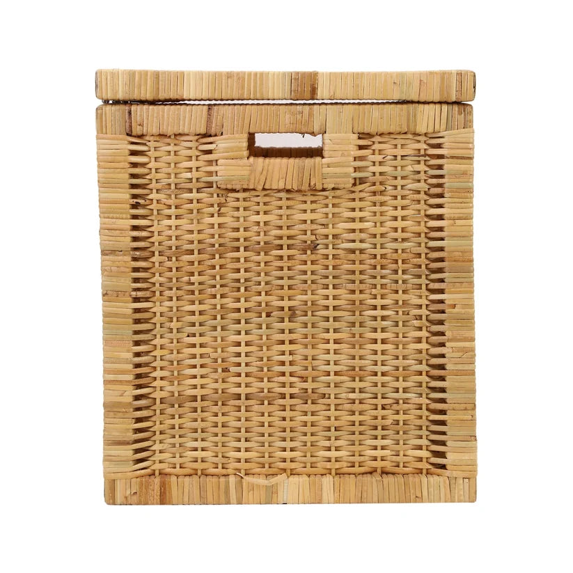 Wicker Storage Basket with Lid for Bathroom - Torrenfield