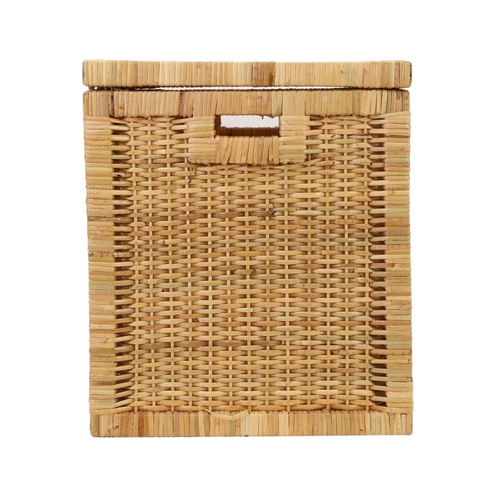 Wicker Storage Basket with Lid for Bathroom - Torrenfield
