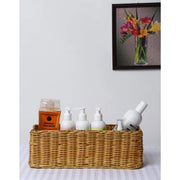 Rattan Storage Basket 14x4.5 Inch for Bathroom - Wilderson