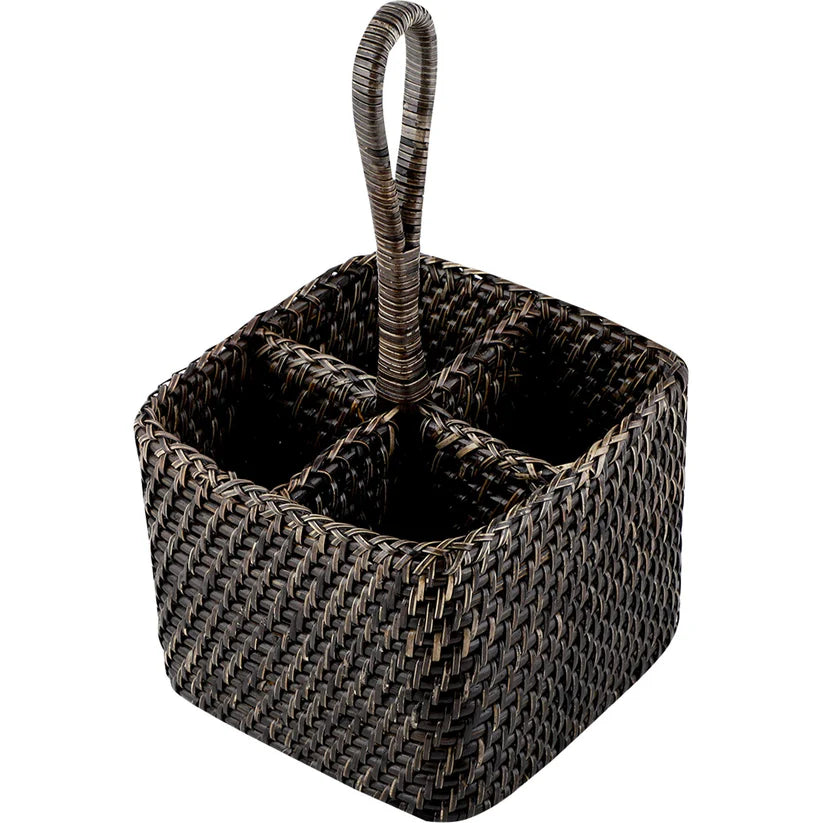 Cane Spoon Stand for Dining Table Antique Black - Quade