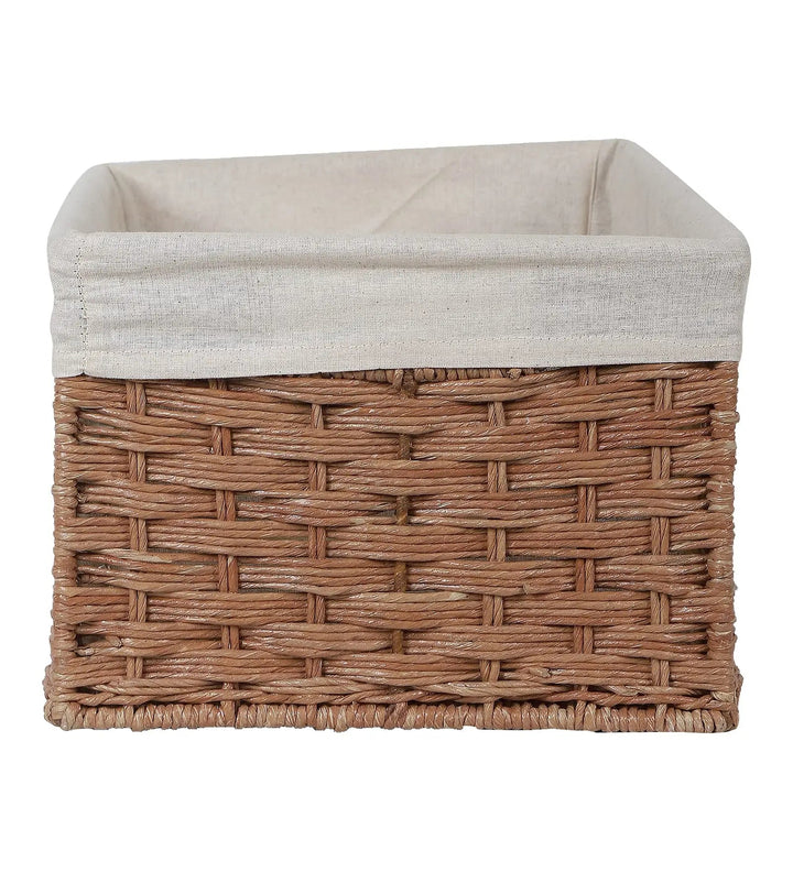 Luxury Rattan Handicrafts  Handcrafted Rectangular Wicker Basket for Cloths, Storage Basket, Bin Organizer for Toiletry Cosmetic Towels Toys Bathr