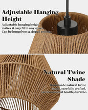 Seagrass Pendant Light for Dining Room | Woven Hanging Lamp - Alvina
