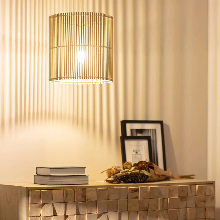 Bamboo Hanging Light for Bedroom | Rattan Pendant Lamp - Avital