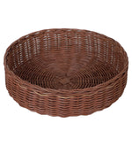 Luxury Rattan Handicrafts  Wicker Serving Tray Wooden Serving Tray for Home | Dining Table Decorative Trays | Serving Tray for Party Guests | Platter with Handles Diwali or Deepawali Gifts | 10 x 10 x 2 (Brown) - Luxury Rattan Handicrafts 