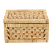 Luxury Rattan Handicrafts  wicker water hyacinth kauna grass bamboo cane Storage Basket with Lids Rectangular Handwoven Wicker Organizer Baskets D
