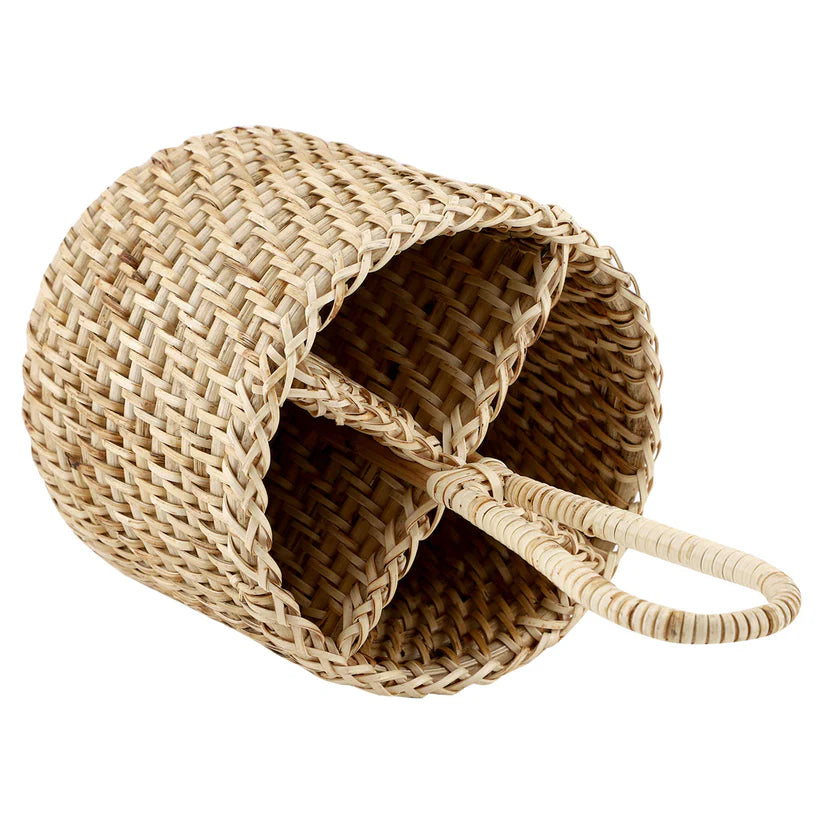 Cane Round Spoon Stand for Dining Table | Rattan Cutlery Holder - Preston