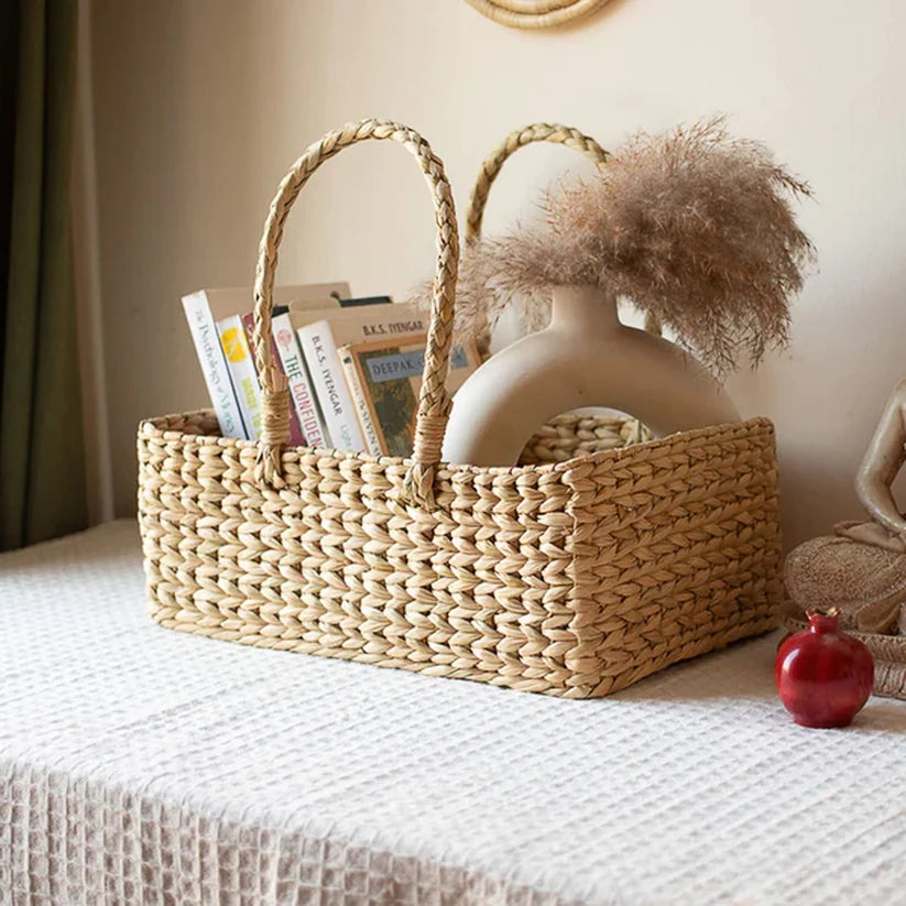 Wicker Storage Basket 10x8x5 Inch for Kitchen - Eldenton