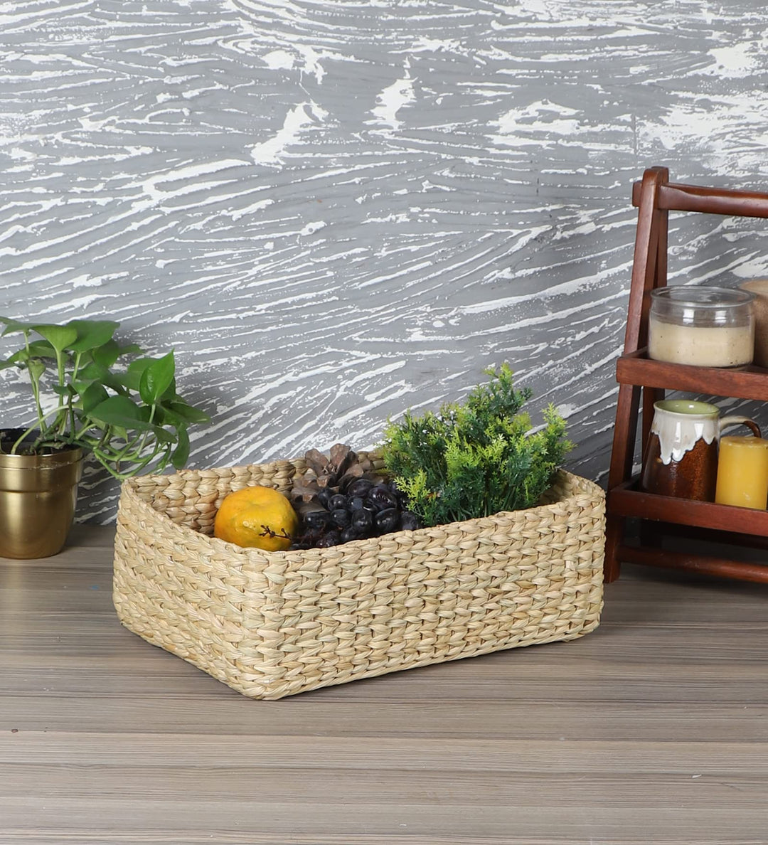 Cane Storage Basket for Living Room | Bamboo Hamper - Naya