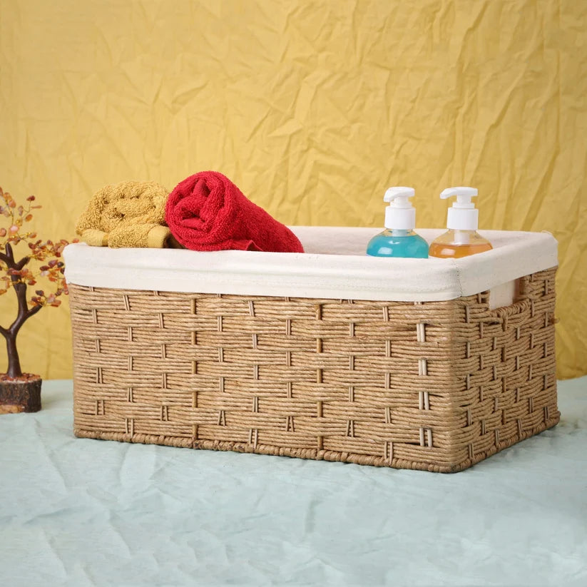 Bamboo Wicker Basket for Bathroom | Storage Organizer - Zephyr