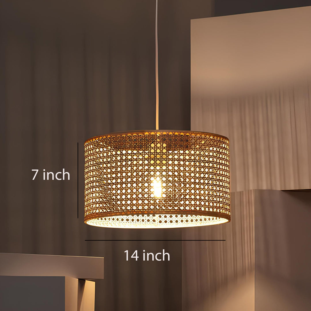 Rattan Pendant Light for Living Room 12 Inch - Aisha by Luxury Rattan Handicrafts 