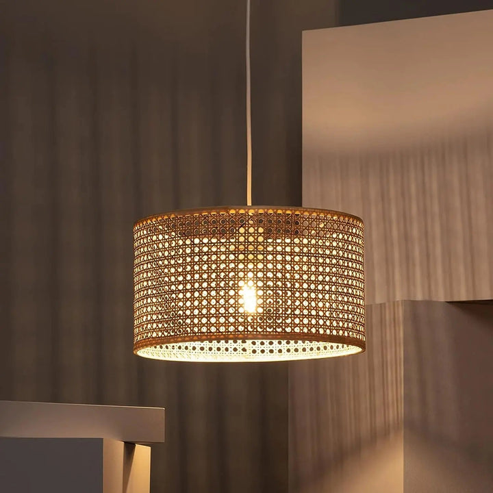 Rattan Pendant Light for Living Room 12 Inch - Aisha by Luxury Rattan Handicrafts 
