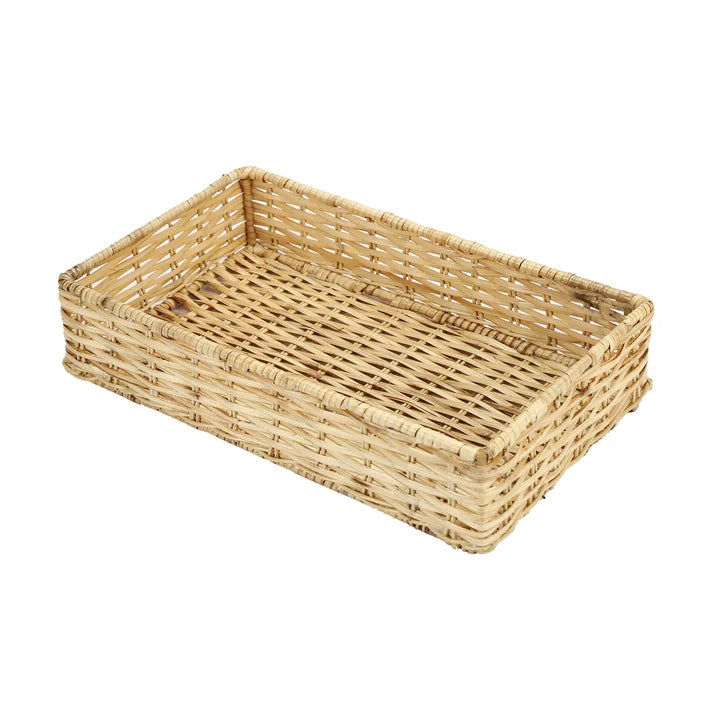 Rattan Storage Basket 13x6.5x3 Inch for Kitchen - Tobiaso