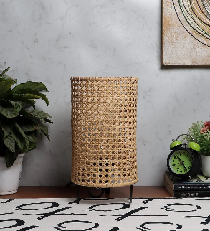 Rattan Table lamp for Living room | Bamboo Bedside table lamp | Cane Table lamp -Adina
