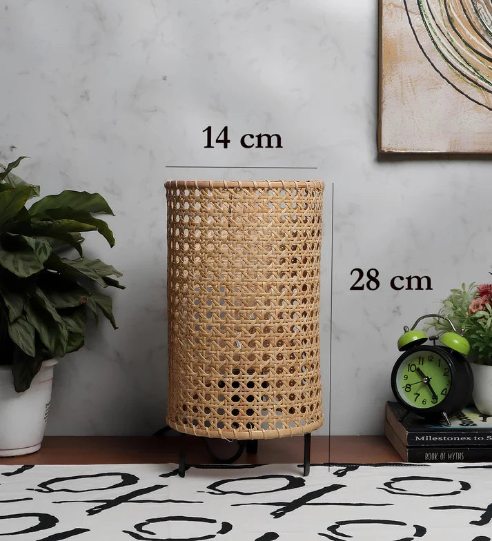 Rattan Table lamp for Living room | Bamboo Bedside table lamp | Cane Table lamp -Adina