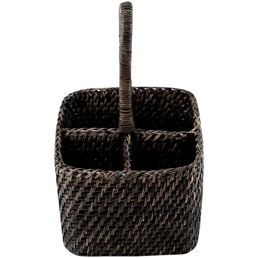 Cane Spoon Stand for Dining Table Antique Black - Quade