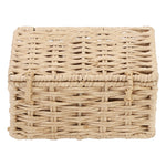 Luxury Rattan Handicrafts  wicker water hyacinth kauna grass bamboo cane Storage Basket with Lids Rectangular Handwoven Wicker Organizer Baskets D