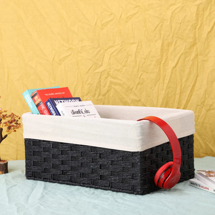 Bamboo Storage Basket 15x10x7 Inch for Bathroom - Ellis