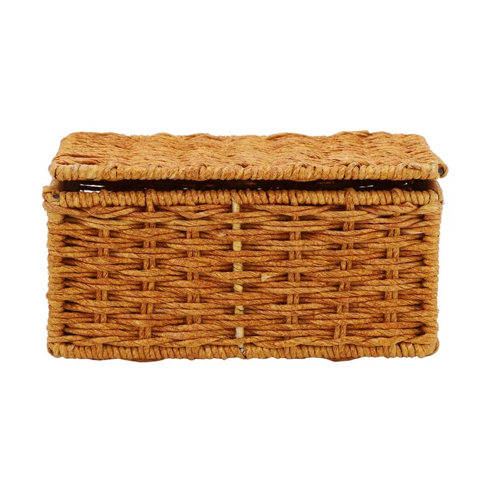 Seagrass Storage Basket with Lid 8.5x6x3.5 Inch for Home - Ira