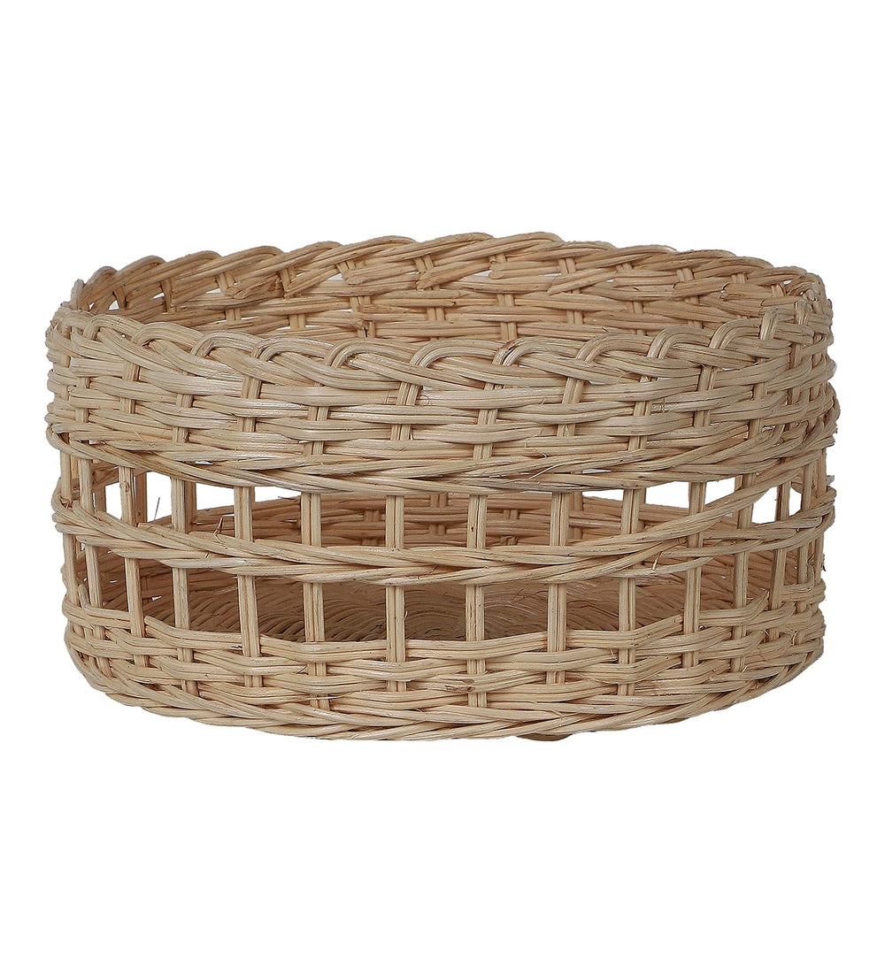 Luxury Rattan Handicrafts  Handmade Wicker Basket Bathroom Vanity Tray, Wicker Kitchen Counter top Storage Shelf Coffee Table Decorative Tray Cosm