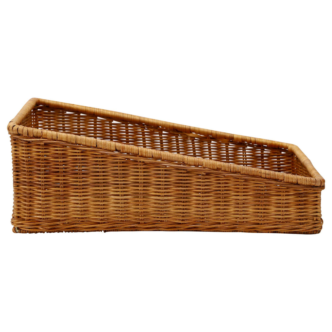 Luxury Rattan Handicrafts  Wicker Basket Organizer Basket suitable for Cloth, Storage Basket, Bin Organizer for Toiletry Towels Toys Bathroom Organizer Bread Basket Vegetable Basket (16" L x 12" W x 6" H, Brown) - Luxury Rattan Handicrafts 