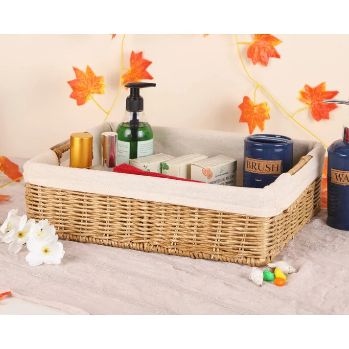 Seagrass Storage Basket Set of 2 | Kauna Grass Wicker Organizer - Nylan