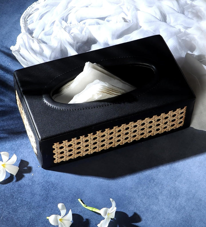 Luxury Rattan Handicrafts  Rattn Tissue Box Holder, Paper Napkin Holder, Cane Tissue Dispenser for Home, Cane Tissue Box for Bathroom, Bedroom, Of