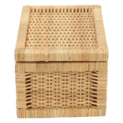 Luxury Rattan Handicrafts  wicker water hyacinth kauna grass bamboo cane Storage Basket with Lids Rectangular Handwoven Wicker Organizer Baskets D