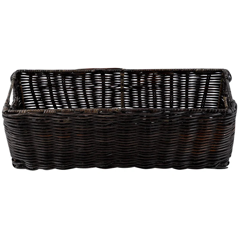 Wicker Vanity Tray for Bathroom Antique Black- Ulwinton